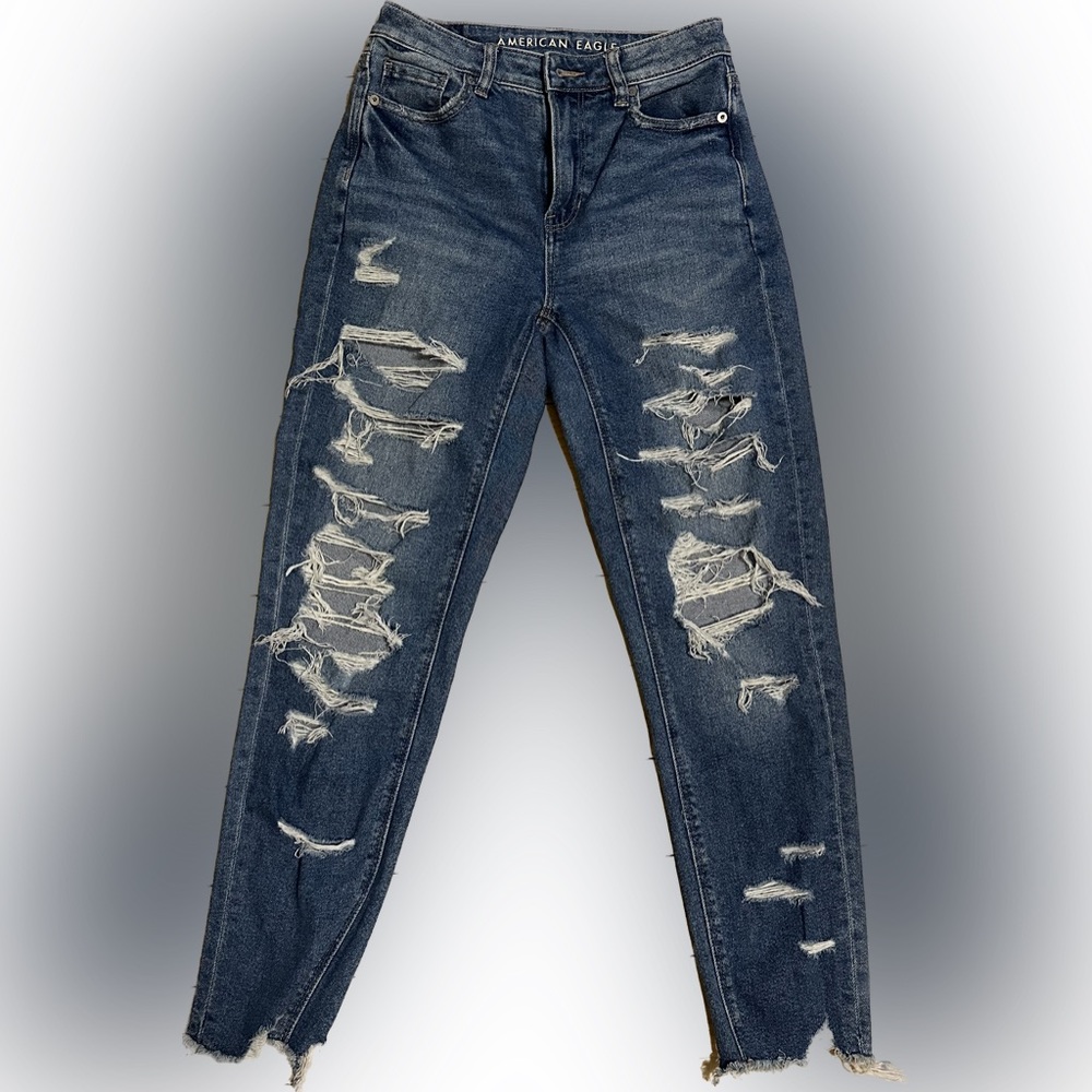 American Eagle stretch mom jeans, size 0